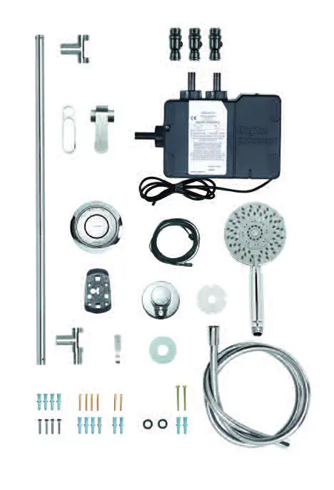 AQUALISA Rise Digital Concealed with Adjustable Height or Fixed Head - Adjustable (HP-Combi)