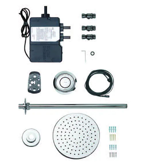AQUALISA Rise Digital Concealed with Adjustable Height or Fixed Head - Fixed head – Ceiling (HP Combi)