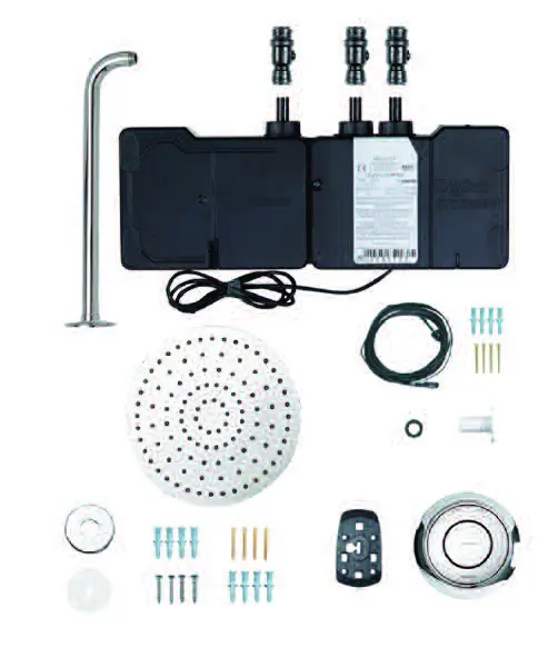 AQUALISA Rise Digital Concealed with Adjustable Height or Fixed Head - Fixed head – Wall (Gravity pumped)