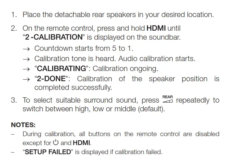 Calibrate the speaker position