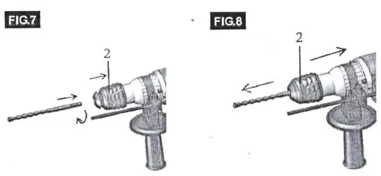TOOLMAN LT3127 Rotary Tool Hammer - Changing the bit