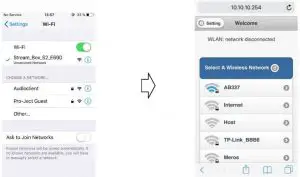 WiFi connection via Web-Interface:
