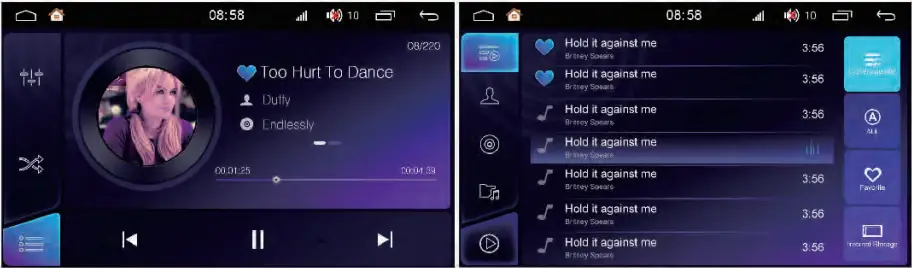 Wise Success LT003A3 Car Multimedia - Music play