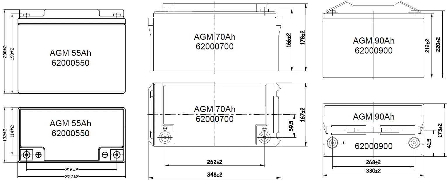 MASTERVOLT MV62000550 AGM Battery 55Ah Battery 15