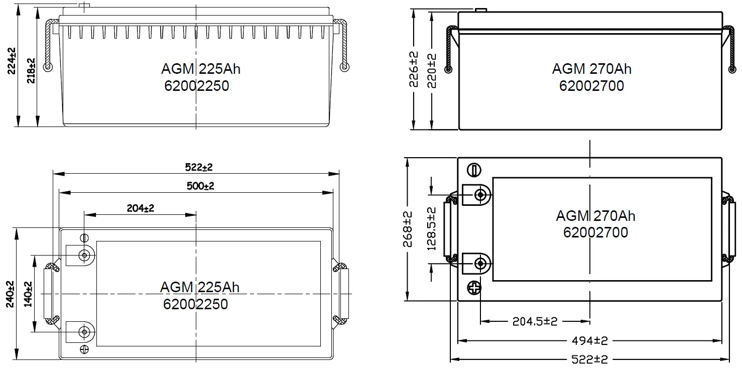 MASTERVOLT MV62000550 AGM Battery 55Ah Battery 18