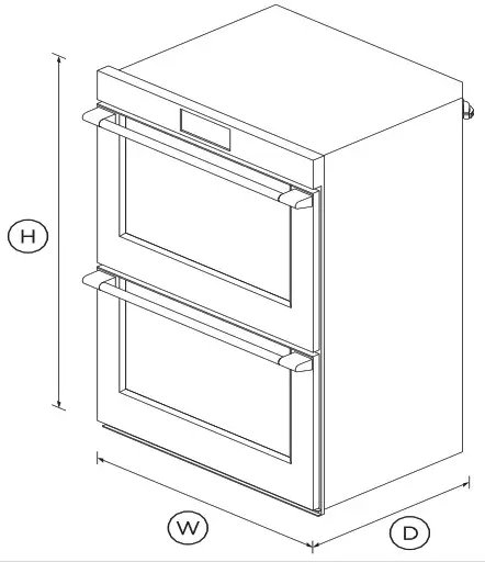 FISHER PAYKEL OB30DPPTX1 30 Inch Double Oven - DIMENSIONS