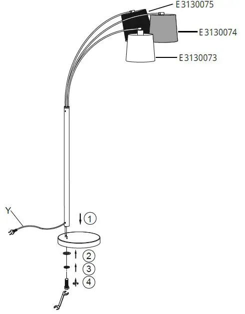 Leuchten Direkt 15461-55 MELVIN Floor Lamp with 3 Light-2