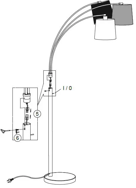 Leuchten Direkt 15461-55 MELVIN Floor Lamp with 3 Light-3