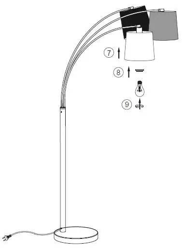 Leuchten Direkt 15461-55 MELVIN Floor Lamp with 3 Light-4