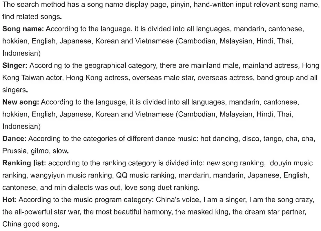 A7 InAndOn KOD Karaoke Machine User Guide - Searching instructions