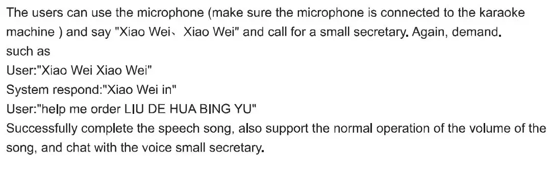 A7 InAndOn KOD Karaoke Machine User Guide - Voice order song