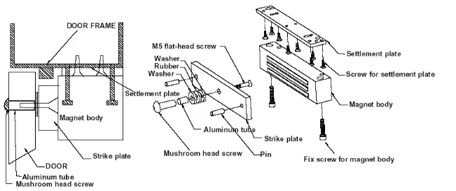SOYAL AR-0400WS Electromagnetic Lock - door assambol