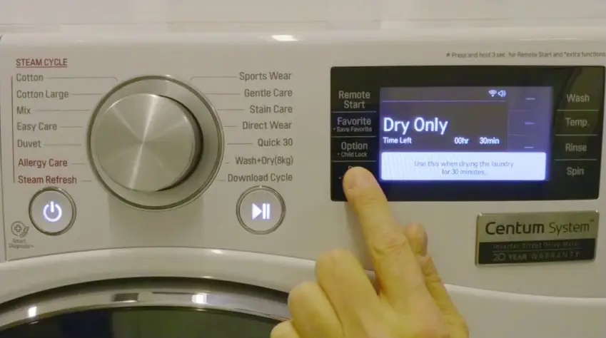 LG-How-to-use-Operating-the-dryer