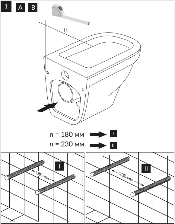 cersanit 63114 Wall-Mounted Toilet Bowl 1AB