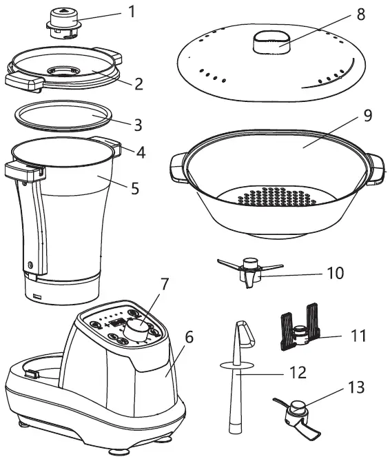 AIGOSTAR 330000ICM Multifunction Kitchen Robot 01