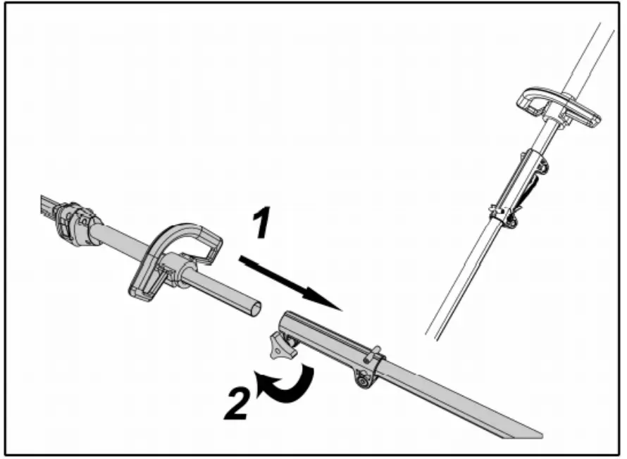 EB918D 40V Lithium-Ion Cordless Pole Hedge Trimmer Assembly & Operation illustration