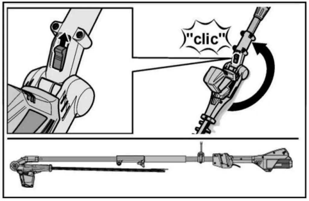 EB918D 40V Lithium-Ion Cordless Pole Hedge Trimmer Storage illustration