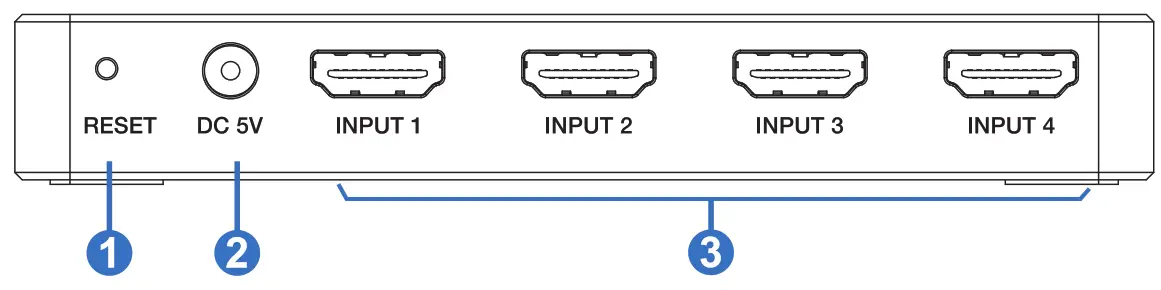 CONCORD CS4WH20B4KS-A 4-Way HDMI Switcher - fig2