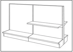 ULINE H-3875BL Double-Sided Gondola Shelving 4' Island Starter