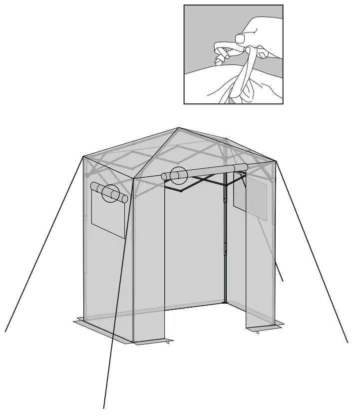 EAGLE PEAK GH24 GRN AZ 6ft 4 ft Foldable Greenhouse Canopy - CURTAIN