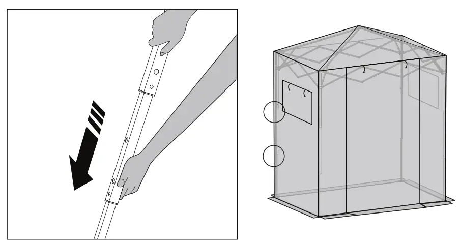 EAGLE PEAK GH24 GRN AZ 6ft 4 ft Foldable Greenhouse Canopy - GREENHOUSE HEIGHT