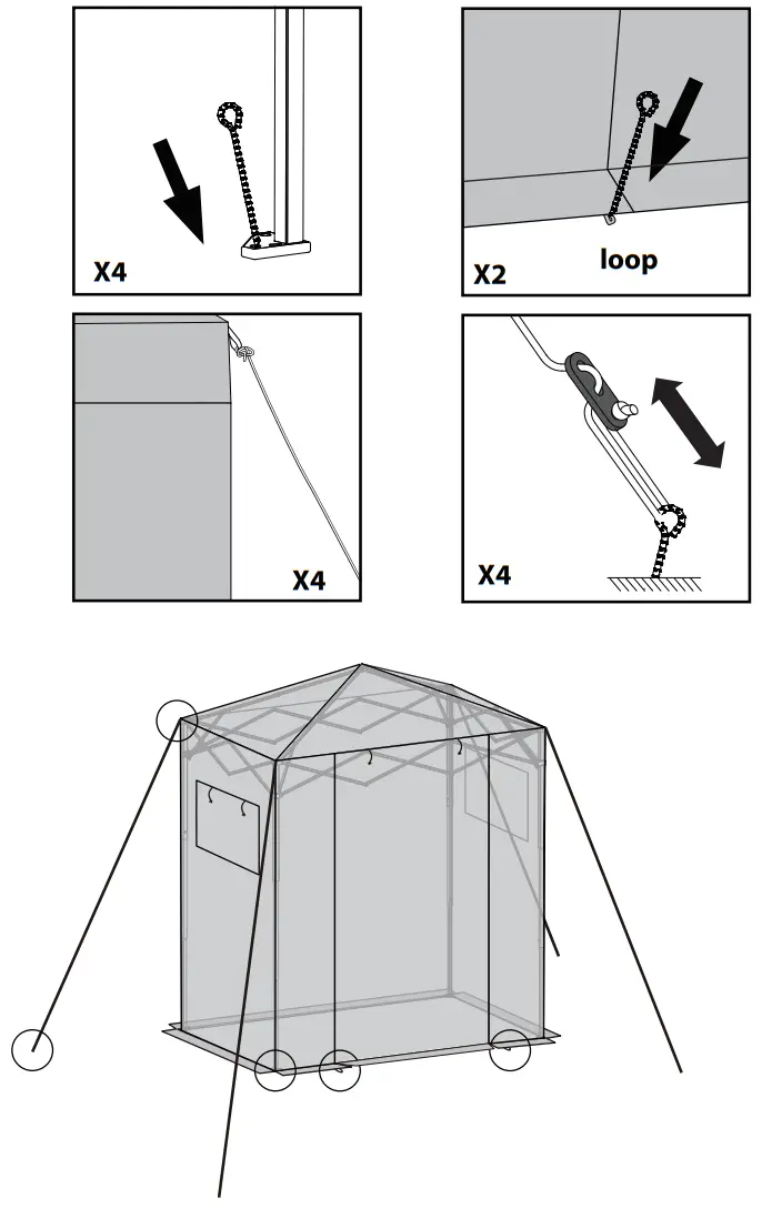 EAGLE PEAK GH24 GRN AZ 6ft 4 ft Foldable Greenhouse Canopy - PLACE