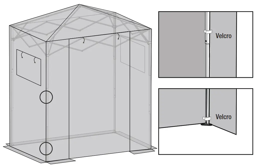 EAGLE PEAK GH24 GRN AZ 6ft 4 ft Foldable Greenhouse Canopy - VELCRO CONNECTION