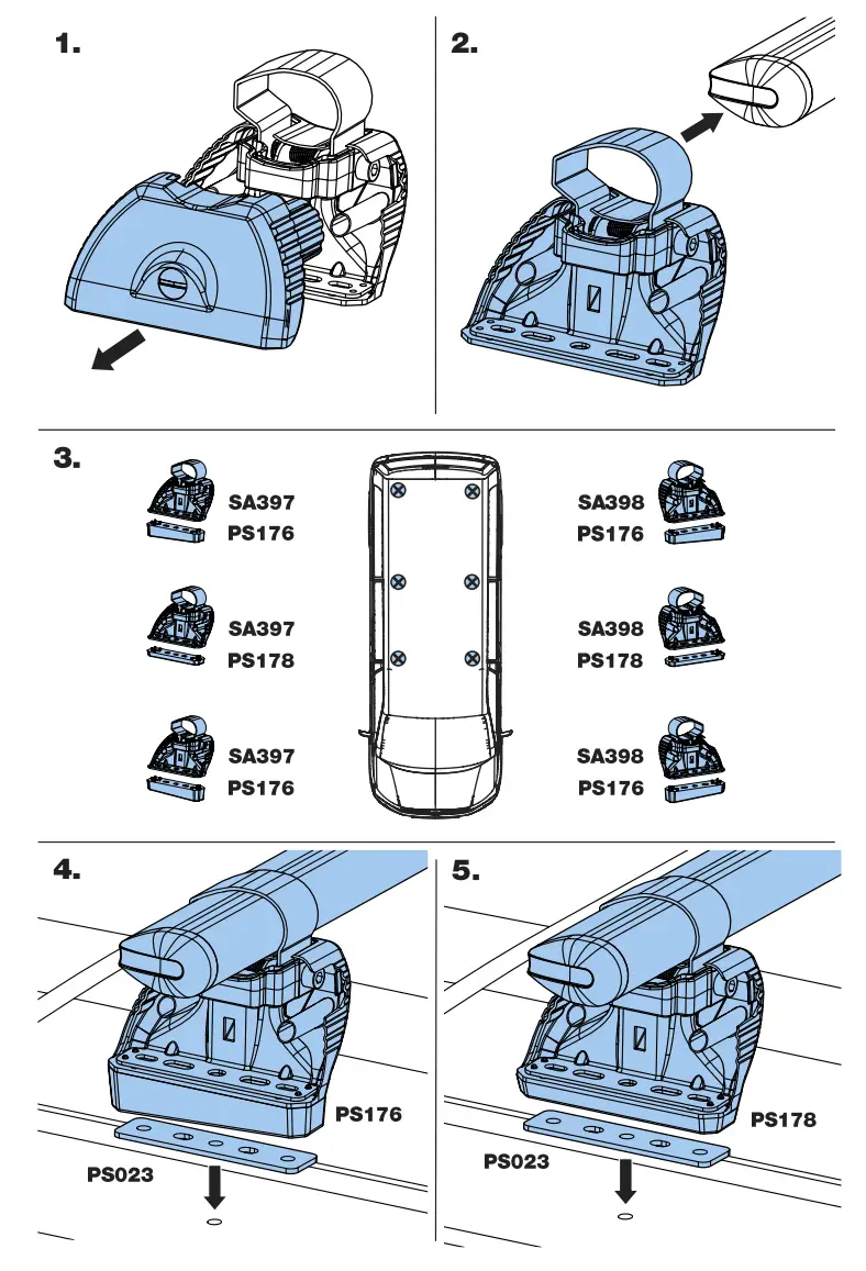 Rhino MV3PR-FL KammBar Pro Aluminium Roof Bars - fig 1