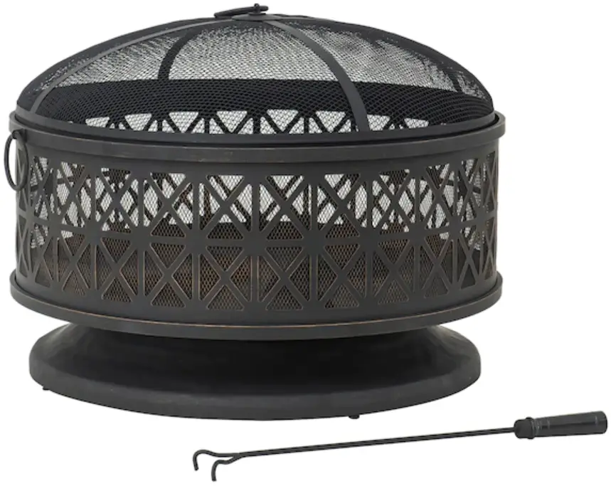 SUNJOY GROUP A301013201 Parker 30-Inch W Black Steel Wood-Burning Fire Pit