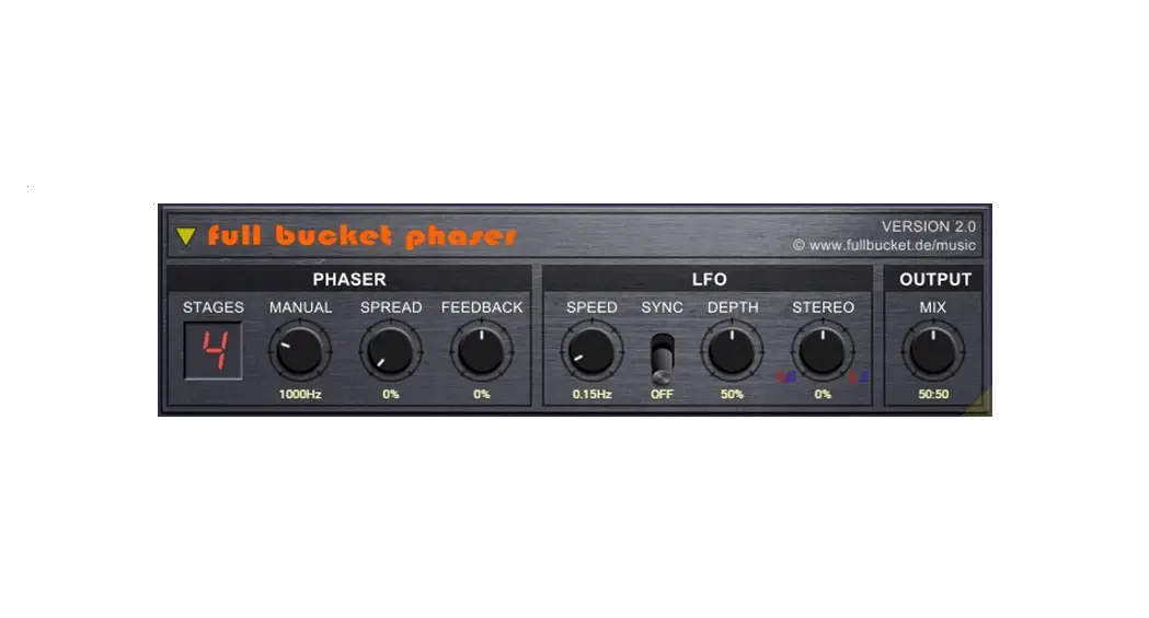 Fullbucket Music Phaser Plugin Vst Vst3 Audio Unit Instruction Manual