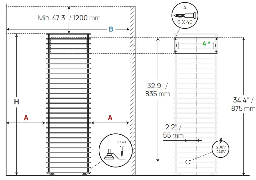 HUUM H1004L03 Cliff Electric Sauna Heater - fig