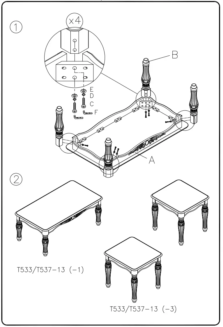 ASHLEY T537-13 South Coast Occasional Table Set - Figure 2