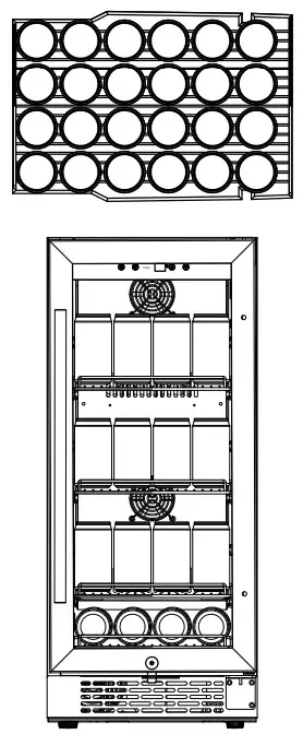 Yeego YEG-BS15-LS 15-in W 80-Can Capacity Commercial Black Undercounter Beverage Refrigerator - fig 6