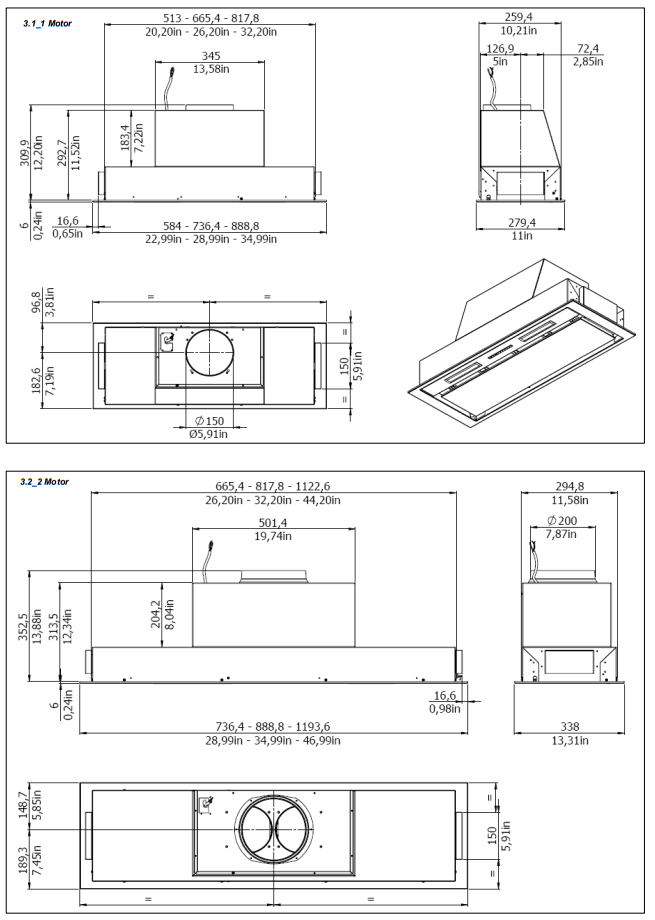 FORTE MAYA 120V-60HZ Cooker Hoods - fig 1