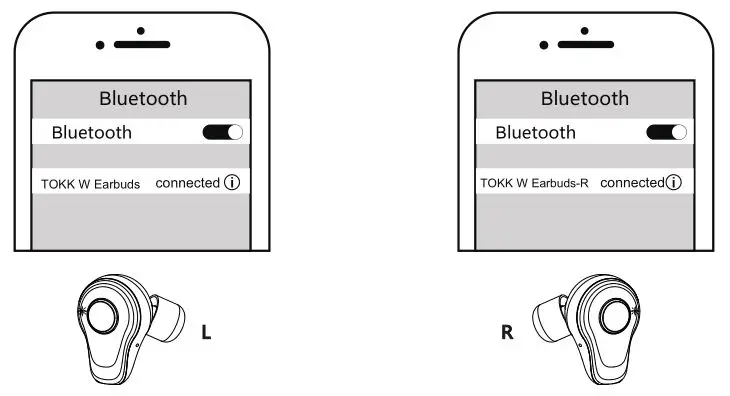 TOKK Wireless Earbuds - Single Earphone Mode