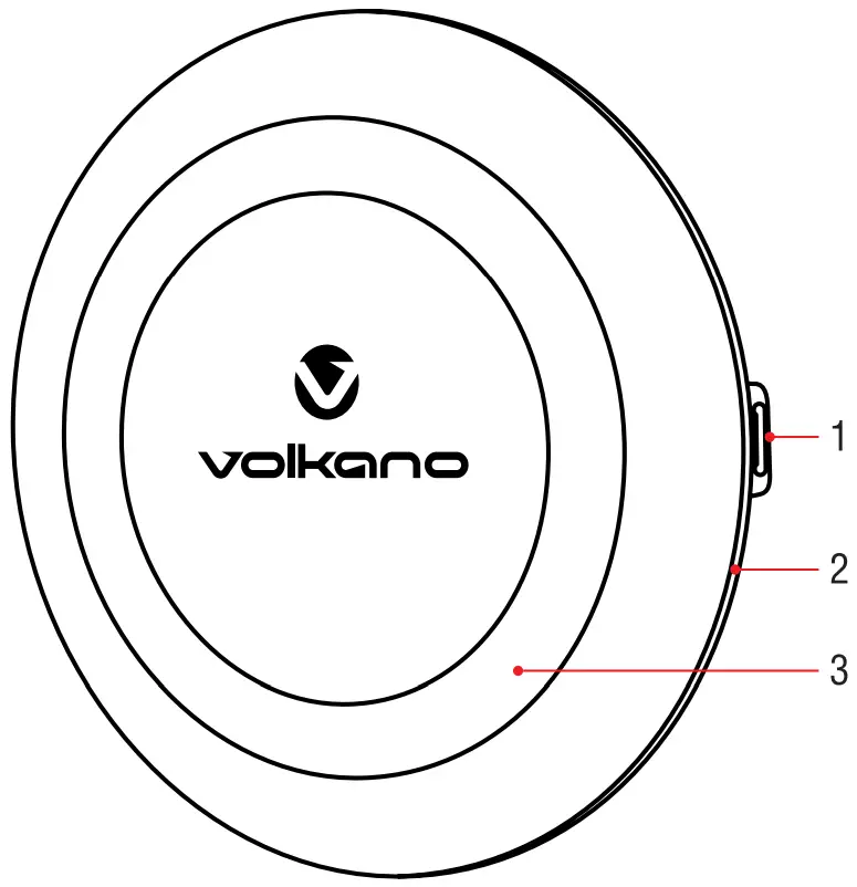 volkano VK-8017-BK Fast Charging Wireless Charging Pad-PARTS