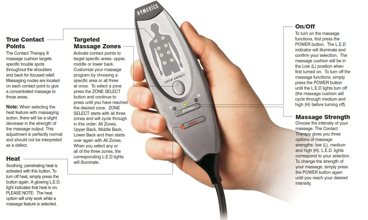 Homedics BK-5000 ContactTherapy8 8 Point True Contact Back Massager 2