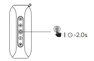onn BM2020 Medium Rugged Bluetooth Speaker with LED Lighting - Press power button for 2s to turn on or turn off.