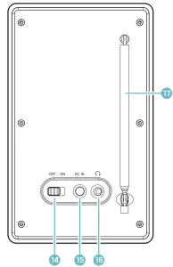MAJORITY BARTON Digital Radio &amp Alarm Clock -Back View
