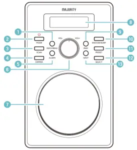 MAJORITY BARTON Digital Radio &amp Alarm Clock -Front View