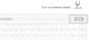 Fusion Wireless Mechanical Keyboard - Tum on wireless swrtch