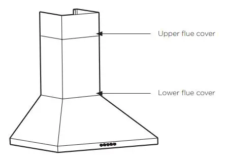 Westinghouse Canopy Rangehood WRC604 - Separate the upper and lower flue covers by sliding