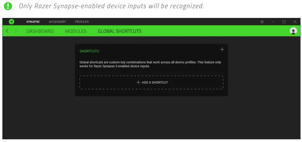RAZER RC21-01510100-R3U1 Base Station V2 Chroma RGB Lighting User Guide - Global Shortcuts
