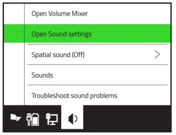 RAZER RC21-01510100-R3U1 Base Station V2 Chroma RGB Lighting User Guide - On your pc right click on the sound icon on the system tray