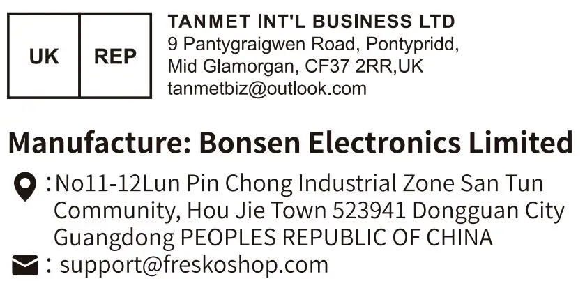 FRESKO V8 Automatic Vacuum Sealer User Guide - Address