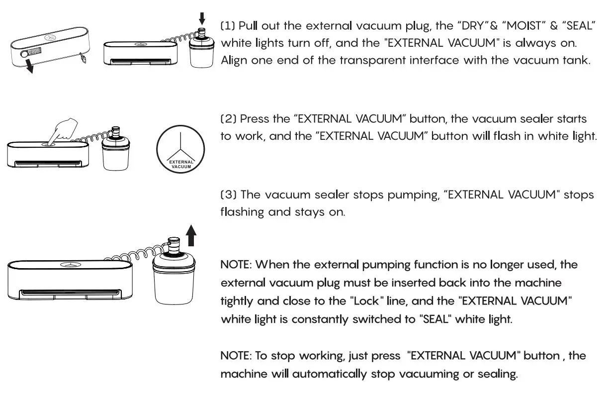 FRESKO V8 Automatic Vacuum Sealer User Guide - External Vacuum