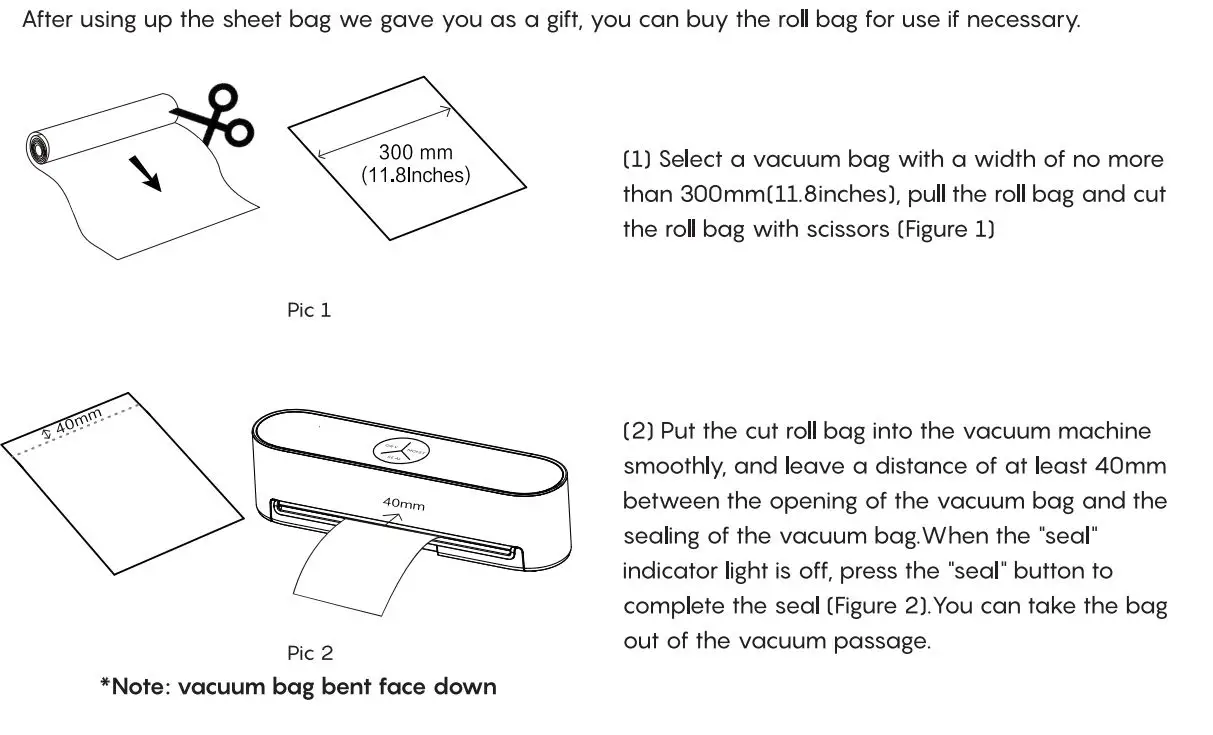 FRESKO V8 Automatic Vacuum Sealer User Guide - How to make a Bag form a Fresko Vacuum Seal Roll