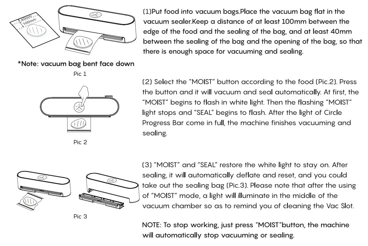 FRESKO V8 Automatic Vacuum Sealer User Guide - MOIST