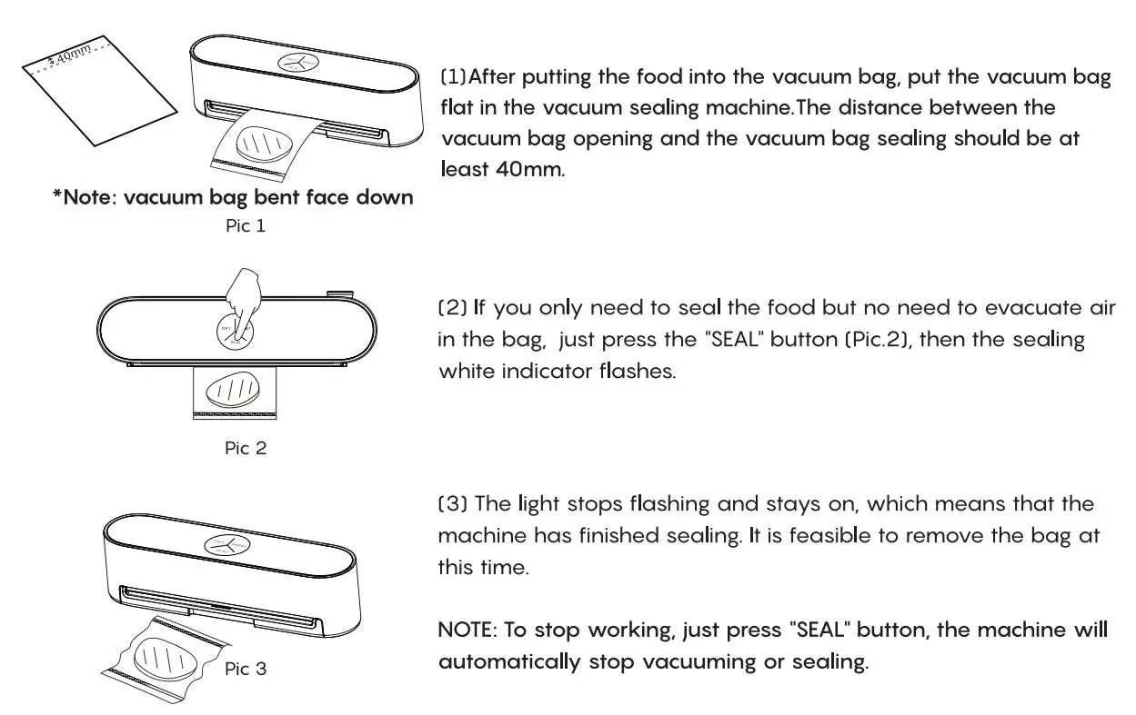 FRESKO V8 Automatic Vacuum Sealer User Guide - SEAL