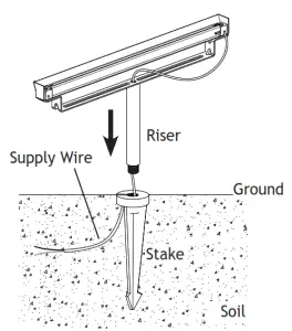 AMP Lighting VAC-HS-6718-YMP Low Voltage Landscape--Install Riser to Stake